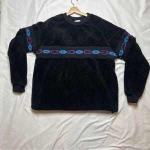 Urban Outfitters Black retro stripe Fleece Sweatersize XL